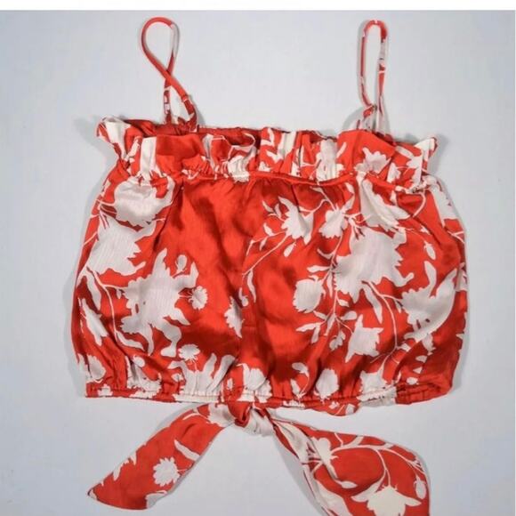 Johanna Ortiz X H&M Red Floral Top Size Large - Picture 4 of 7